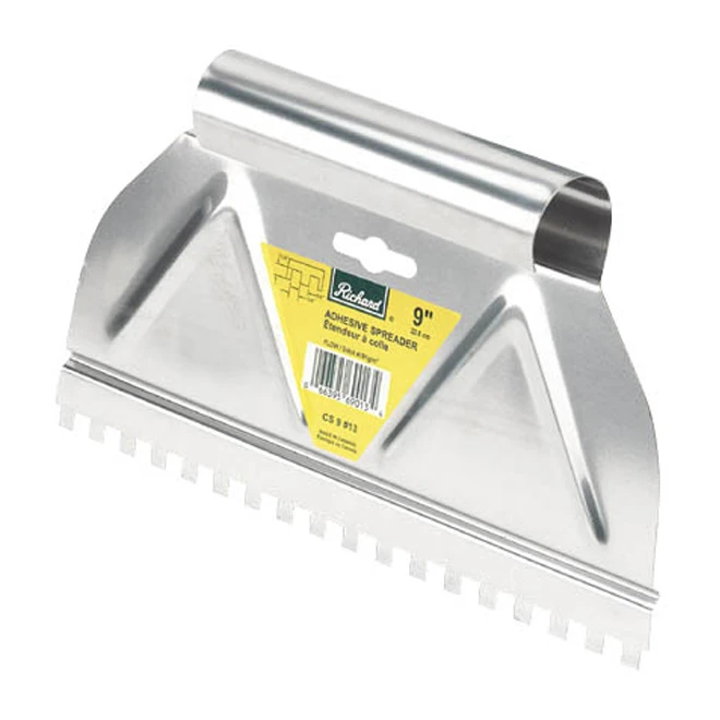 Richard CS V-Notch Adhesive Spreader - Cold Rolled Steel - Satin Finish - 9-in W x 3/8-in 3 Richard CS V-Notch Adhesive Spreader - Cold Rolled Steel - Satin Finish - 9-in W x 3/8-in