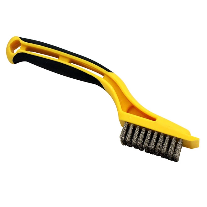 Richard Mini Wire Brush - Stainless Steel Bristles - Built-in Plastic Scraper - Rubber Handle Grip 3 Richard Mini Wire Brush - Stainless Steel Bristles - Built-in Plastic Scraper - Rubber Handle Grip